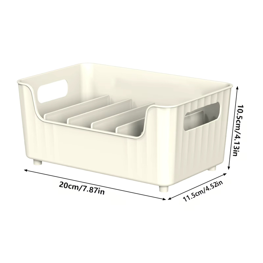 Multifunktionaler Kunststoff Behälter mit abnehmbaren Teilern in Weiß für Küche, Büro und Kosmetik, B/T/H: 20,0 x 10,5 x 10,5 cm - Bild 3