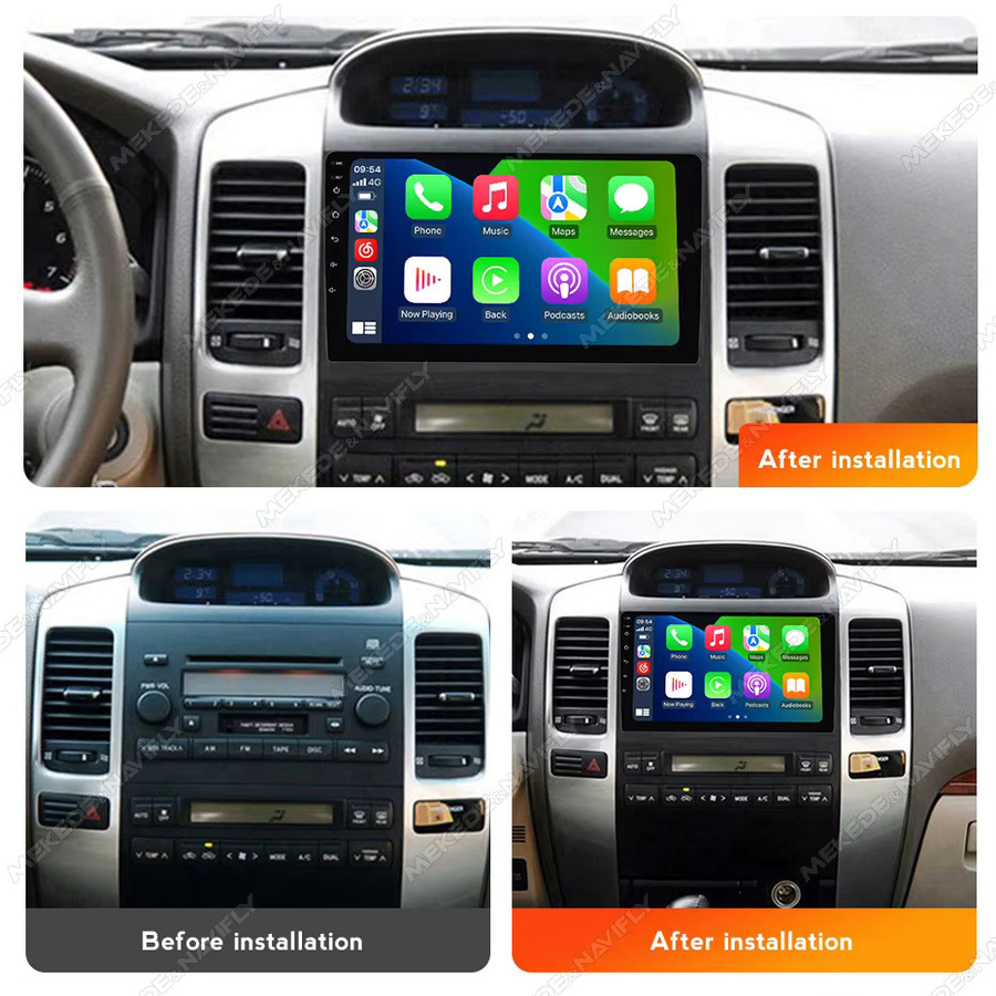 MEKEDE Android 15 2-DIN Autoradio mit WLAN, Carplay und Navigation für Toyota LAND CRUISER Prado 120 (2003 - 2009), Schwarz - Bild 2