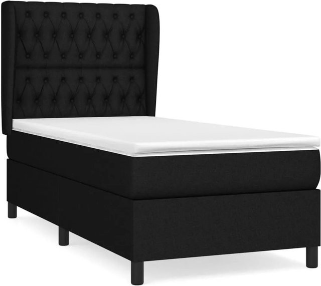 vidaXL Hybrid-Boxspringbett mit Matratze und Taschenfederkern in Schwarz und Weiß, B/T/H: 100 x 200 x 128 cm - Bild 1