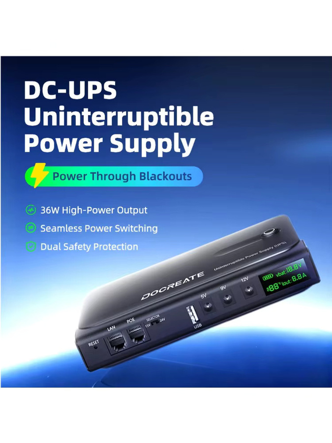 ANENG DC-USV Unterbrechungsfreie Stromversorgung mit 5 V-24 V Ausgang und 36 W in Schwarz - Bild 5