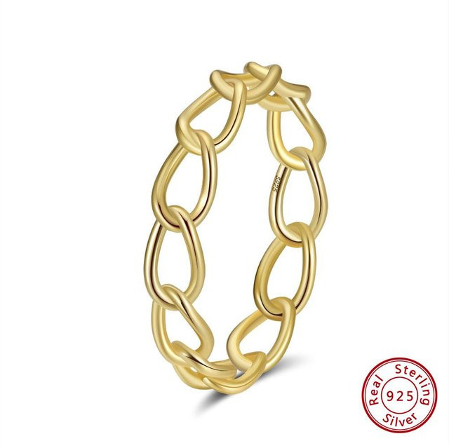 Ring 925 Silber, Gold, Zirkonia, Damen - Bild 1