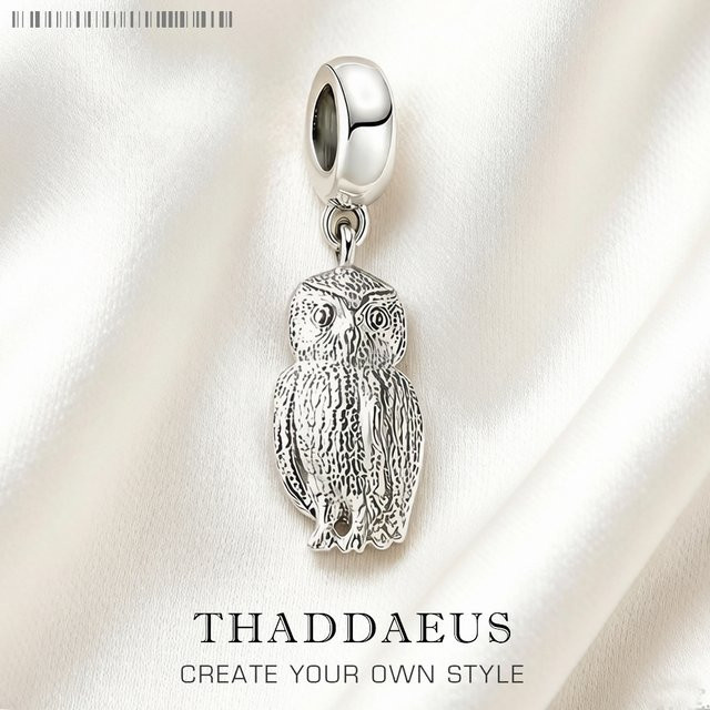 Thaddaeus Eule Charm, 925 Silber, Anhänger - Bild 1