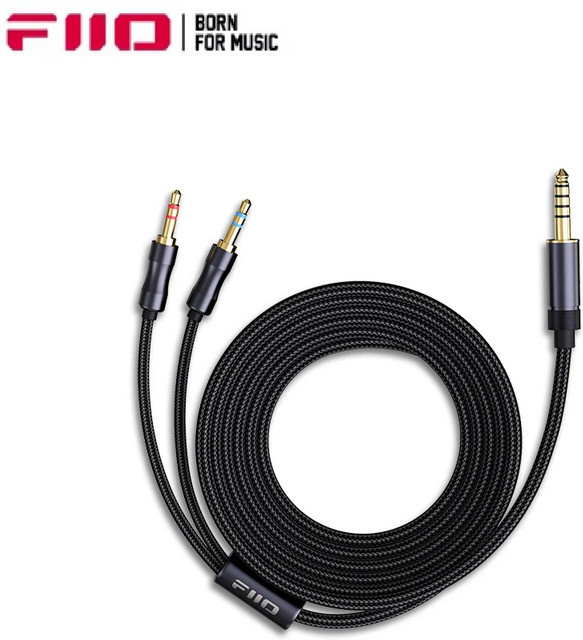 FiiO LL-4.4A Audio-Kabel Dual 3,5 mm auf 4,4 mm symmetrisch, Schwarz, Länge: 1,5 m - Bild 1