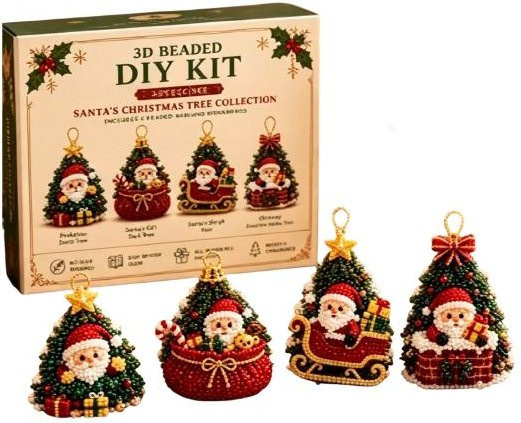 Kleberloses Perlen-Set 3D Perlen DIY-Kit, Weihnachtstier Bastelset - Bild 1