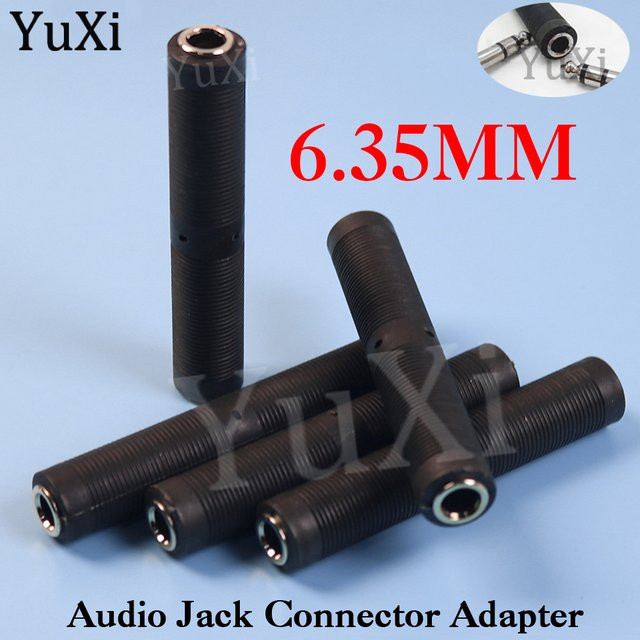 YuXi Audio Stereo Jack Adapter Buchse auf Buchse Konverter für Mikrofon und Lautsprecher, Schwarz, 3,5 mm Jack - Bild 1