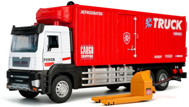 Linyi toy car Simulation Elektrischer Kühlgefrierer Legierung Transportfahrzeug Modell, 1:32, ab 14 Jahre - Bild 1
