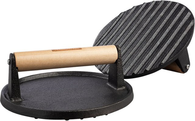 Tramontina Grillpresse aus Gusseisen in Schwarz, Höhe: 6,5 cm, Durchmesser: 17 cm - Bild 1