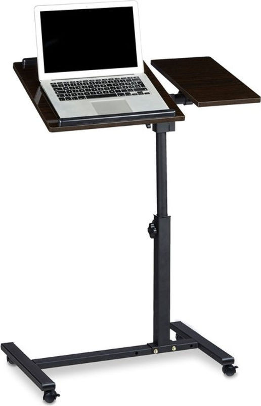 Relaxdays Laptoptisch höhenverstellbar mit Rollen und Ablage in Schwarz und Gelb, H x B x T: 40 x 95 x 60 cm - Bild 1