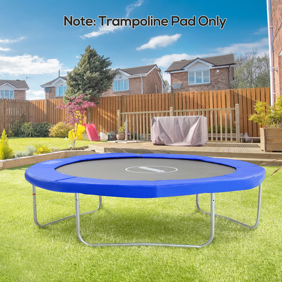 HOMCOM Trampolin Zubehör Set mit Randabdeckung, Sicherheitsnetz, Wetterplane und Leiter in Blau für Durchmesser 244 cm bis 457 cm - Bild 3