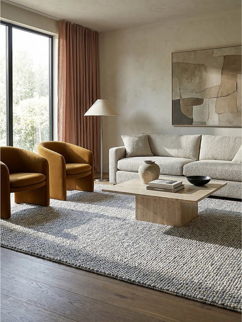 Teppich Kadima Design von KADIMA DESIGN aus Wollmischung in Blau meliert, B/T: 160 x 230 cm - Bild 1