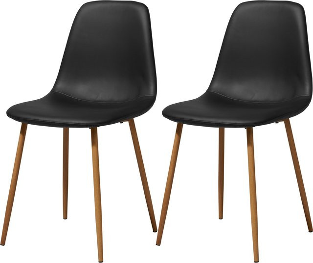 LIVARNO Esszimmerstühle im 2er Set, modern, schwarz, Kunstleder - Bild 1