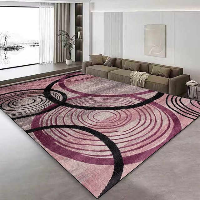 Karpetti Nordischer Abstrakter Teppich in Pink, Modernes Geometrisches Design, Rutschfest und Waschbar, B/T: 200 x 300 cm - Bild 1