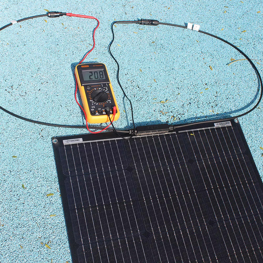 dgsunlight ETFE-Solarpanel mit monokristallinen Solarzellen, 18 V, flexibel und wasserdicht, Farbe: Schwarz - Bild 3