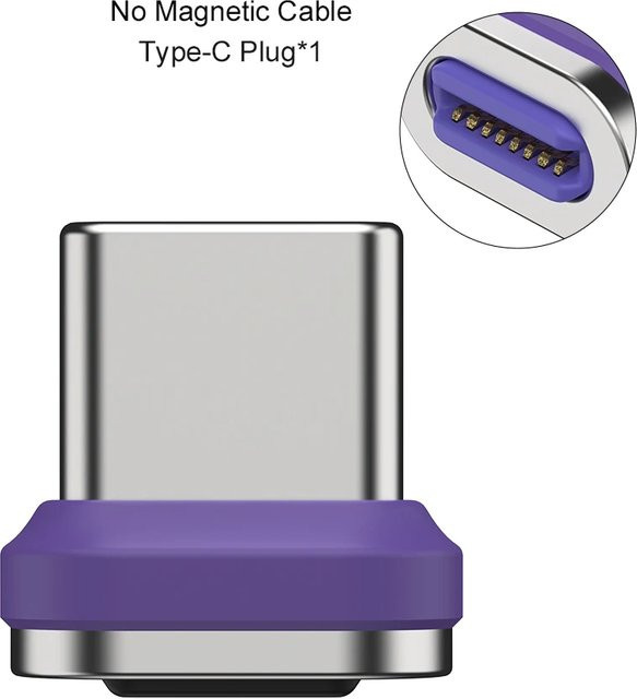 5 Stück USB-C Magnetstecker Typ C Magnetadapter in Lila für magnetische Ladekabel und USB-C Geräte - Bild 1