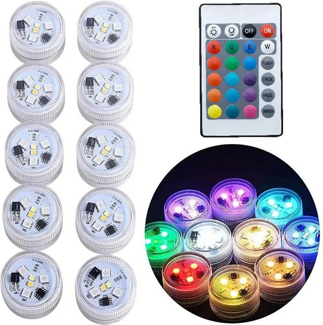 Heinast Batteriebetriebene LED-Unterwasserbeleuchtung mit Fernbedienung, RGB-Tauchlicht in Multicolour - Bild 1