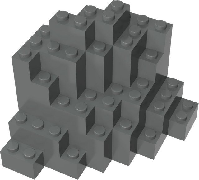 Gobricks GDS-2169 Rock Brick, Bausteine, Grau - Bild 1