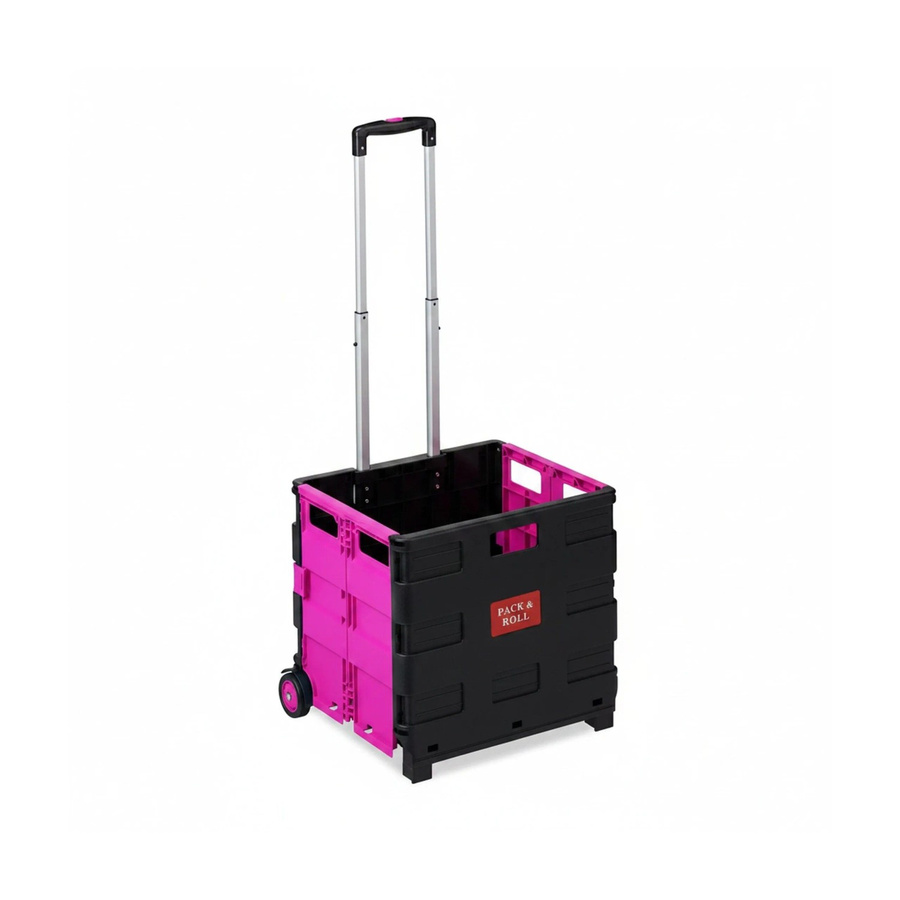 Relaxdays Einkaufstrolley aus ABS-Kunststoff in Pink, klappbar, B/T/H: 98 x 45,5 x 37 cm - Bild 2