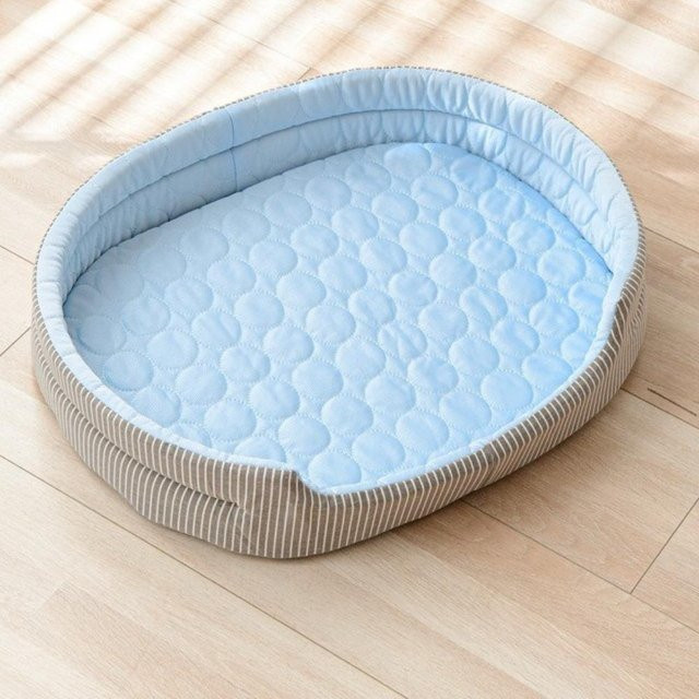 Inteflooring Kühlendes Haustierbett aus Baumwolle in Blau für Hunde und Katzen - Bild 1