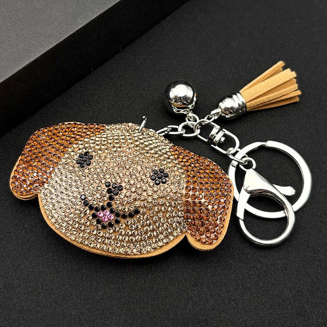 AFAWA Schlüsselanhänger Welpen-Kopf, Strass, Kinder - Bild 1