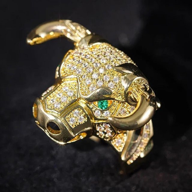 Huitan Ring Stierkopf, Kupfer, Zirkonia, Damen - Bild 1