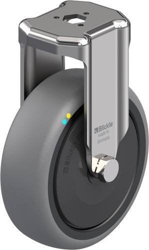 Blickle Bockrolle BKRXA-TPA 101KFD-ELS in Schwarz und Grau aus Edelstahl und Kunststoff mit einem Rad-Durchmesser von 100 mm und einer Tragfähigkeit von maximal 70 kg - Bild 1