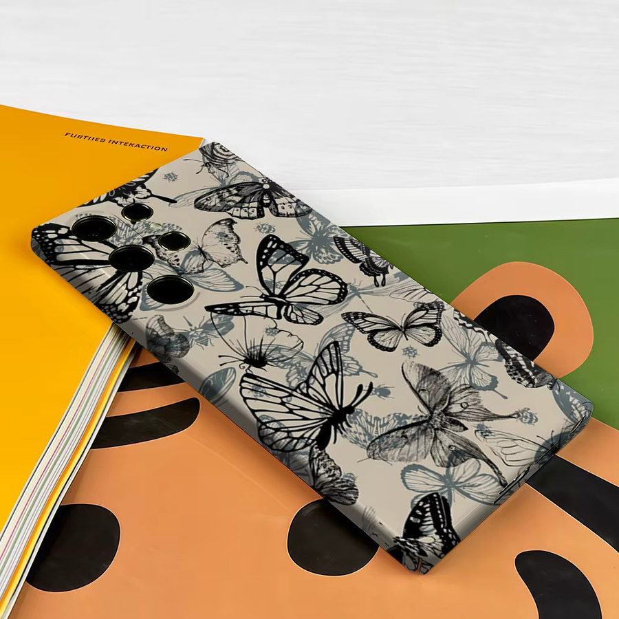 Stoßfeste Handyhülle mit Schmetterling-Skizzen für Samsung Galaxy S26 S25 S24 S23 Ultra Plus mit robuster Doppelschicht-Rückabdeckung - Bild 3
