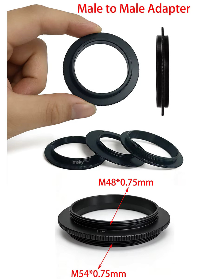 VBNM STC Ringadapter mit beidseitigem Außengewinde für astronomische Teleskop-Fotografie in Schwarz - Bild 5