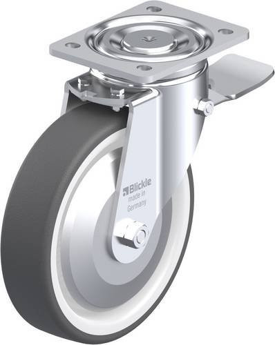 Blickle Lenkrolle 8227 LH-POTH 200K-ST-FA mit Feststeller in Grau und Weiß, Rad-Durchmesser: 20 cm, Tragfähigkeit: 800 kg - Bild 1
