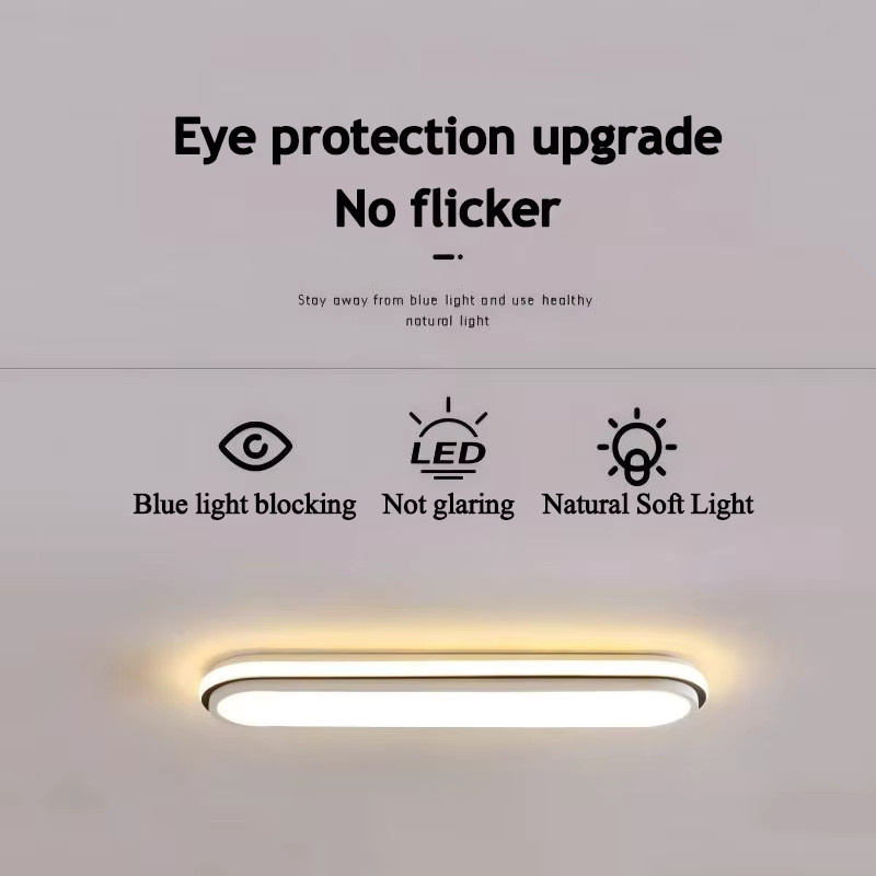 MANVIV LIGHTING Moderne LED-Deckenleuchte in Weiß, minimalistisches ovales Design für Schlafzimmer und Flur, B: 53 cm, T: 38 cm - Bild 2