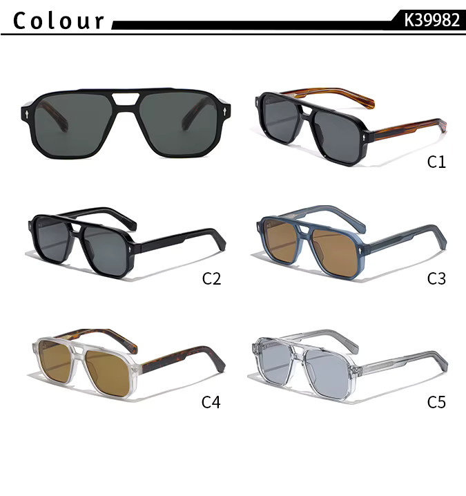 HBK Mode Sonnenbrille Square, Vollrand, Kunststoff, Unisex - Bild 2