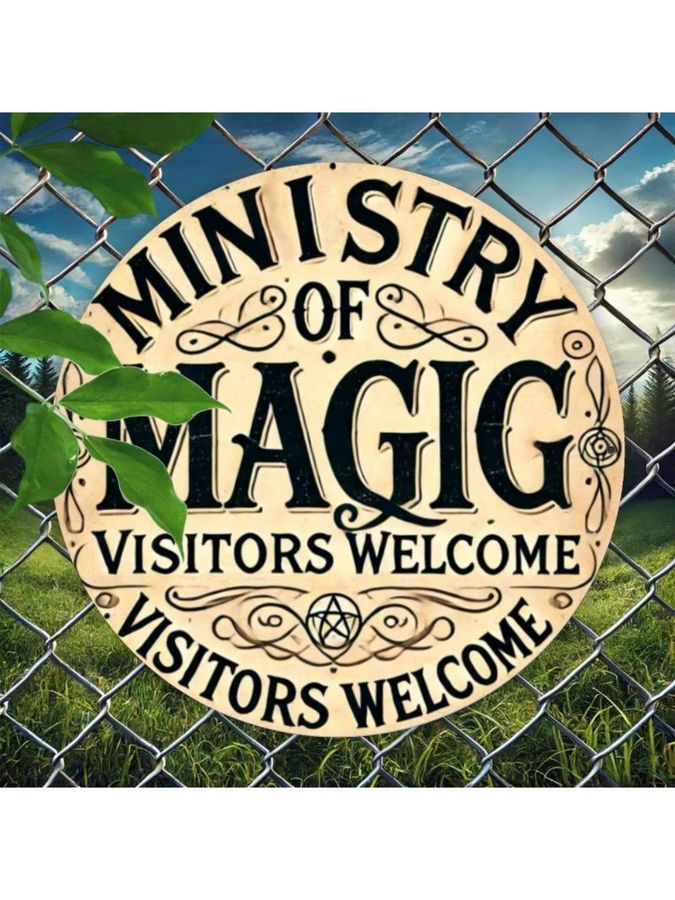 HELLOYOUNG Vintage-Metallschild Ministry Of Magic Dekoration aus Eisen, B/H: 20 x 20 cm - Bild 6
