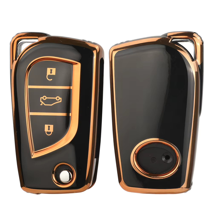 Jingyuqin Weiche TPU Auto Schlüsselhülle für Toyota Auris Corolla Avensis Verso Yaris Aygo Scion TC IM Camry RAV4 Fortuner in Weiß - Bild 4