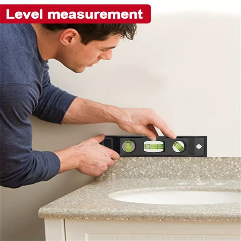 Magnetische Mini-Wasserwaage in Rot für den Hausgebrauch und zur Installation - Bild 5
