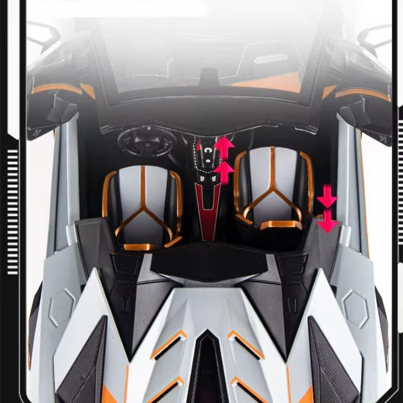 JJRC Aventadors SVJ Rennwagenmodell 1/18 Sportfahrzeuge aus Legierung grau - Bild 4