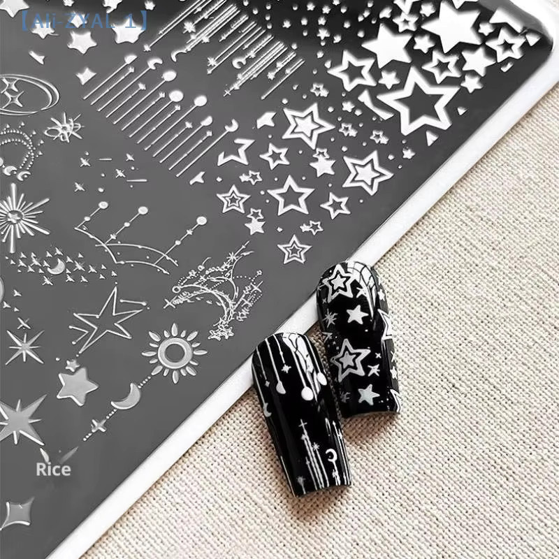 JETTING Nagelstempelplatte Mond Sterne, Rechteck, Nail Art Werkzeug - Bild 4