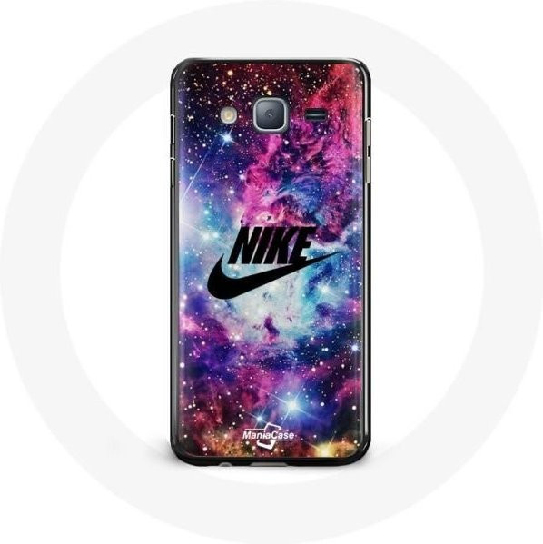 Samsung Galaxy Grand Prime Schutzhülle mit buntem Weltraum-Design und Nike Logo in Multicolour - Bild 1