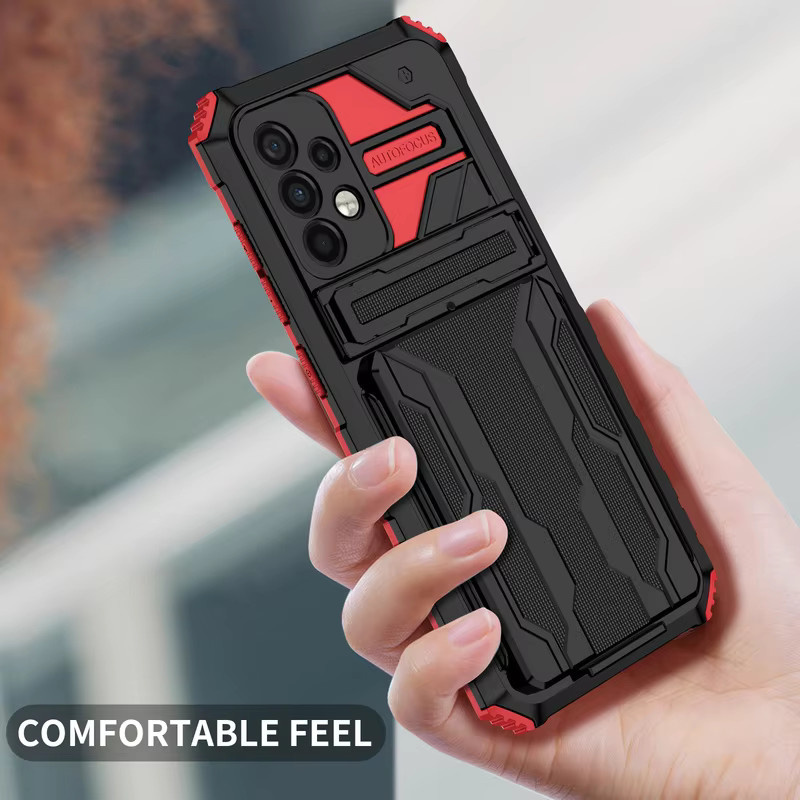 Anti Shock Schutzhülle mit Kartenfach für Samsung Galaxy A52 A52S A53 5G A32 A22 A12 A73 A33 A23 A13 M12 M22 M32 in Schwarz und Grün - Bild 2