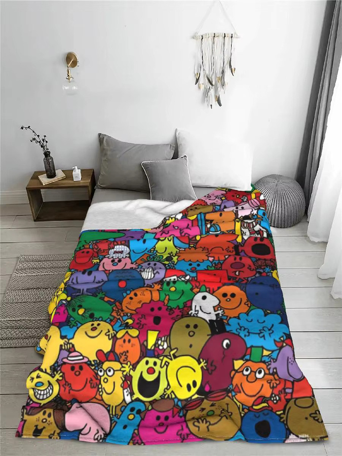 Mr MMen Cartoon Überwurfdecke aus weichem Flanell in Multicolor - Bild 2