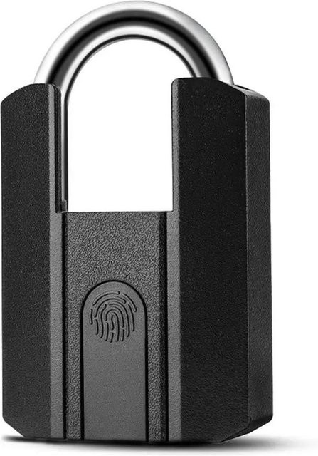 YRHAND Smart Vorhängeschloss mit Fingerabdruck und Bluetooth APP, IP67 wasserdichtes elektronisches Mini-Schloss, kompatibel mit Alexa und Google Home, Schwarz - Bild 1
