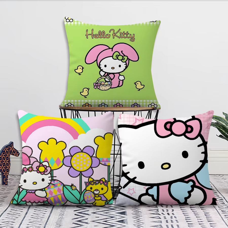 Sanrio Hello Kitty Kawaii Kissenbezug mit Cartoon-Katzen-Design für Sofa und Wohnzimmer - Bild 3