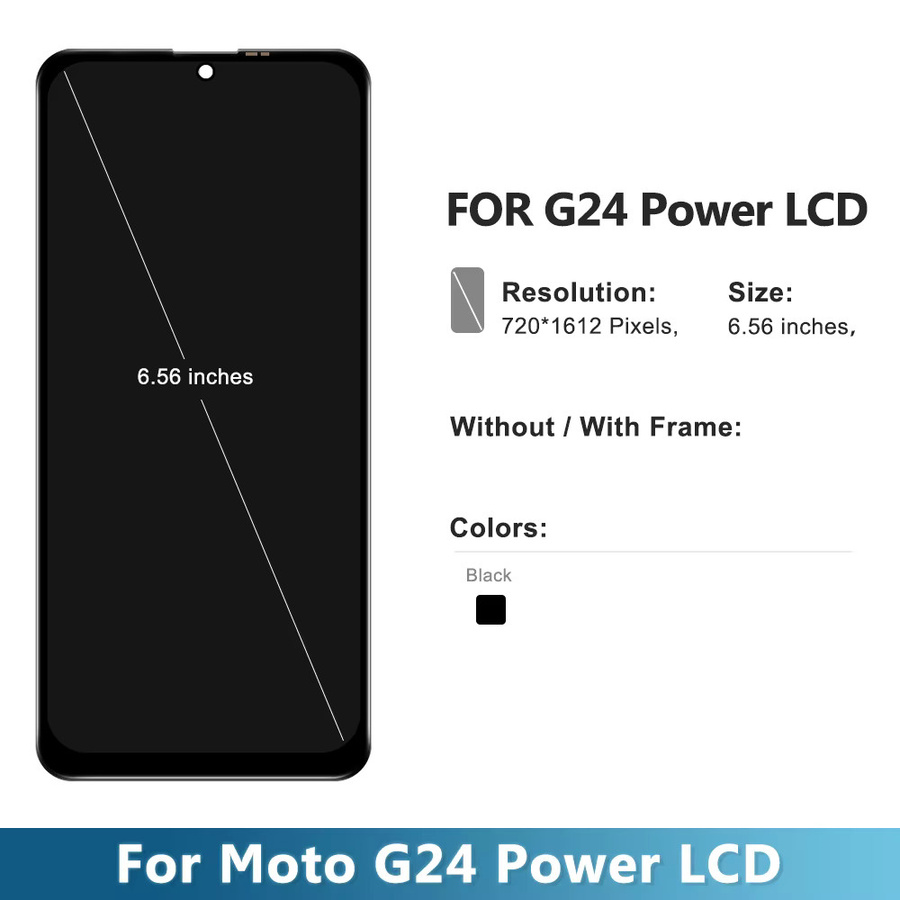 Motorola Moto G24 Power LCD Display mit Touchscreen Digitizer Montage Ersatzteil in Schwarz - Bild 2