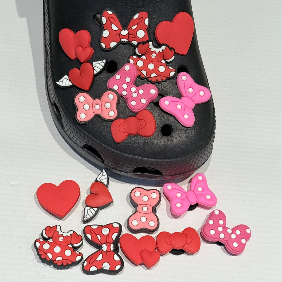 Happye&TiTi Charms, Rotes Kleid, Bogen, Herz, PVC, Armbänder, Slipper Zubehör - Bild 2