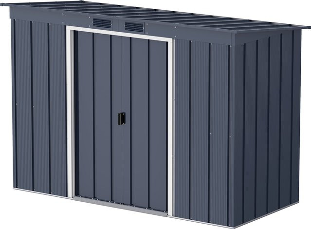 Duramax Metall Gartenhaus Geräteschuppen mit Schiebetür, B: 263 cm, T: 113 cm, H: 181 cm - Bild 1