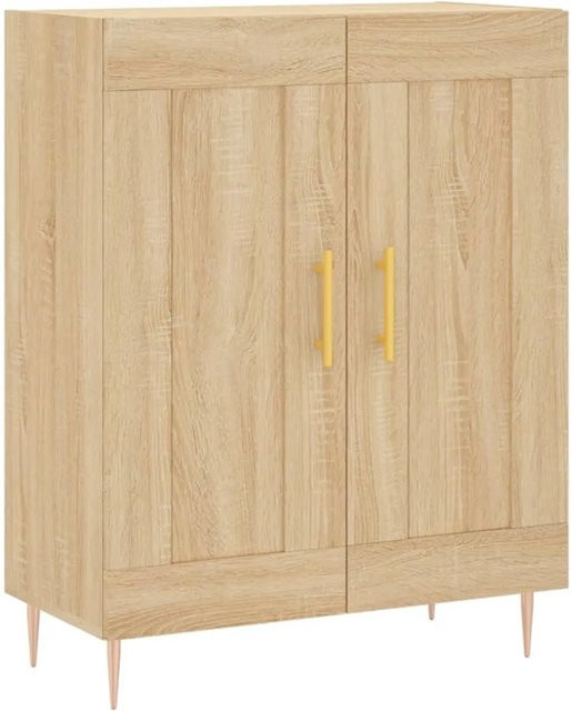vidaXL Sideboard Sonoma Eiche in Beige und Braun aus Holzwerkstoff und Metall, B/T/H: 69,5 x 34,0 x 90,0 cm - Bild 1