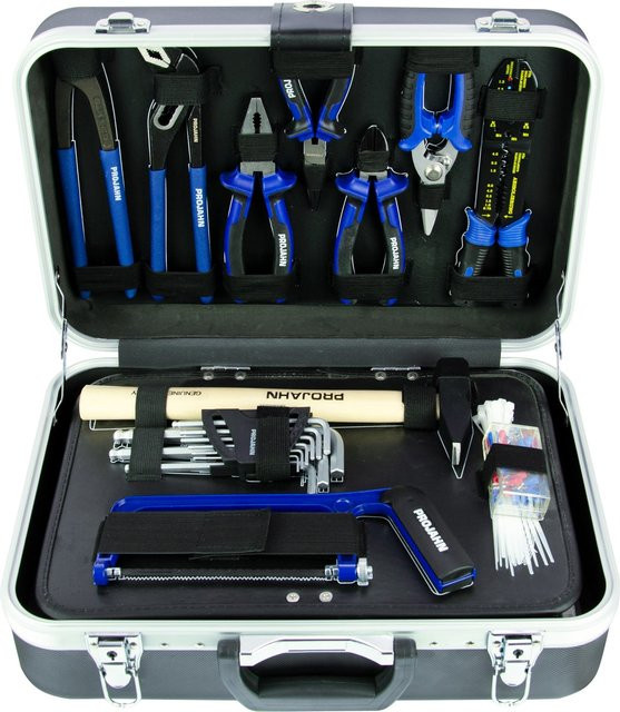 Projahn Werkzeugkoffer-Set 164-teilig mit 3/8 Zoll Antrieb, 48-Zahn-Knarre und abschließbarem ABS-Koffer in Blau - Bild 1