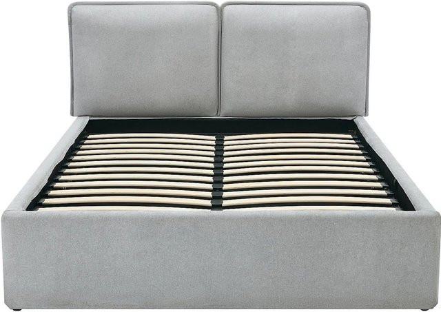 Vente-unique Bett Tenese mit Bettkasten in Lichtgrau, B/T/H: 160 x 200 x 95 cm, Höhe: 223 cm - Bild 1
