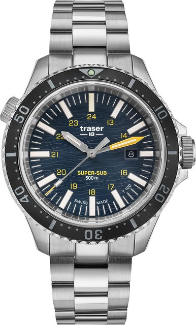 Traser Herrenuhr, Quarz, Edelstahl, Blau, 46 mm, Saphirglas - Bild 1