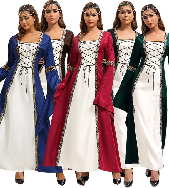 HHYRCOS Mittelalterliches Kleid, Ritter, Fantasy, Blau, Plüsch / Textil - Bild 1
