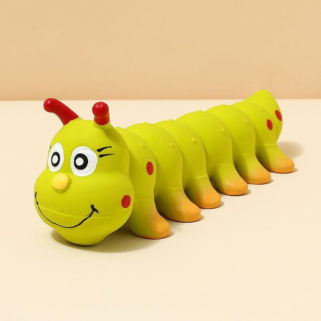 Pet Products My Haustier Latex Spielzeug Raupe, gelb - Bild 1