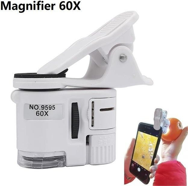 Mikroskop 60x, LED, UV-Licht, weiß - Bild 1